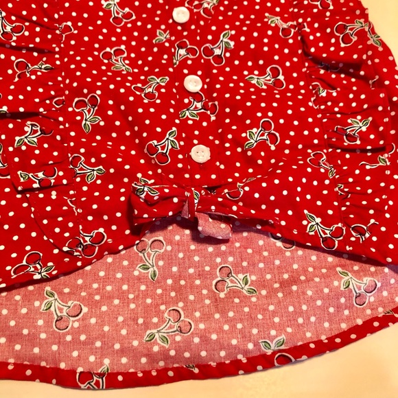 Girls Cotton Cherry & Denim 2 Piece Set 4T - Picture 3 of 7